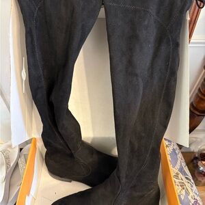 Unisa Black Over-the-Knee Suede Boots